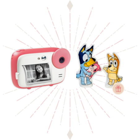 Realikids Instant Cam Rose Set x Malvorlagen Aufblasen Bluey und Bingo ARA Creative