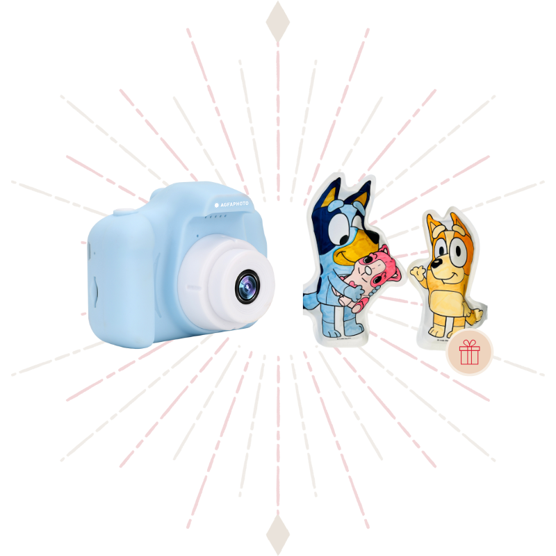 Realikids Cam Mini Blue x Bluey Set gonfiabile da colorare e tombola ARA Creative