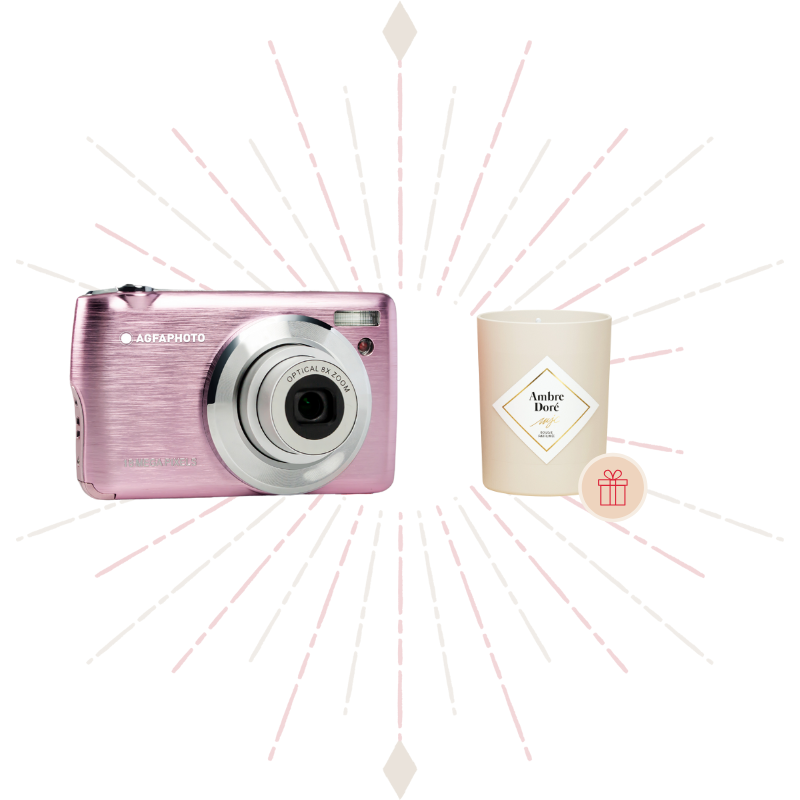 Set de Regalo de Navidad Realishot DC8200 Rosa AgfaPhoto x My Jolie Candle