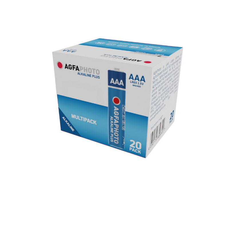 Pack de 20 Piles Alcalines AgfaPhoto Haute Performance - LR03 AAA