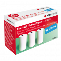 Cartucho para Impresora Térmica - AgfaPhoto ATP3WH - 3 Rollos de Papel