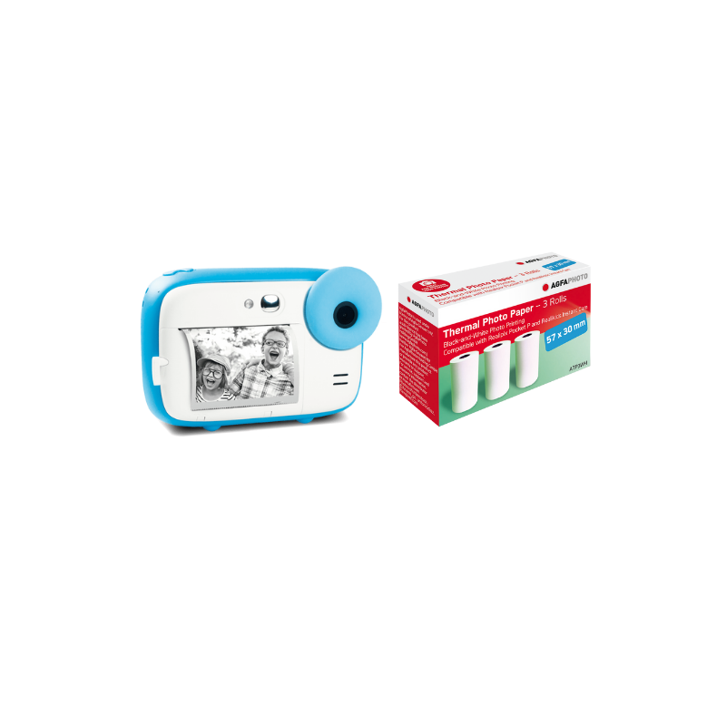 Aparat natychmiastowy - Realikids Instant Cam Blue + 6 rolki papieru