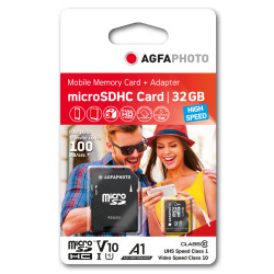 Tarjeta de cámara SD - Tarjeta de memoria Micro SDHC AgfaPhoto de 32 GB - CLASS 10