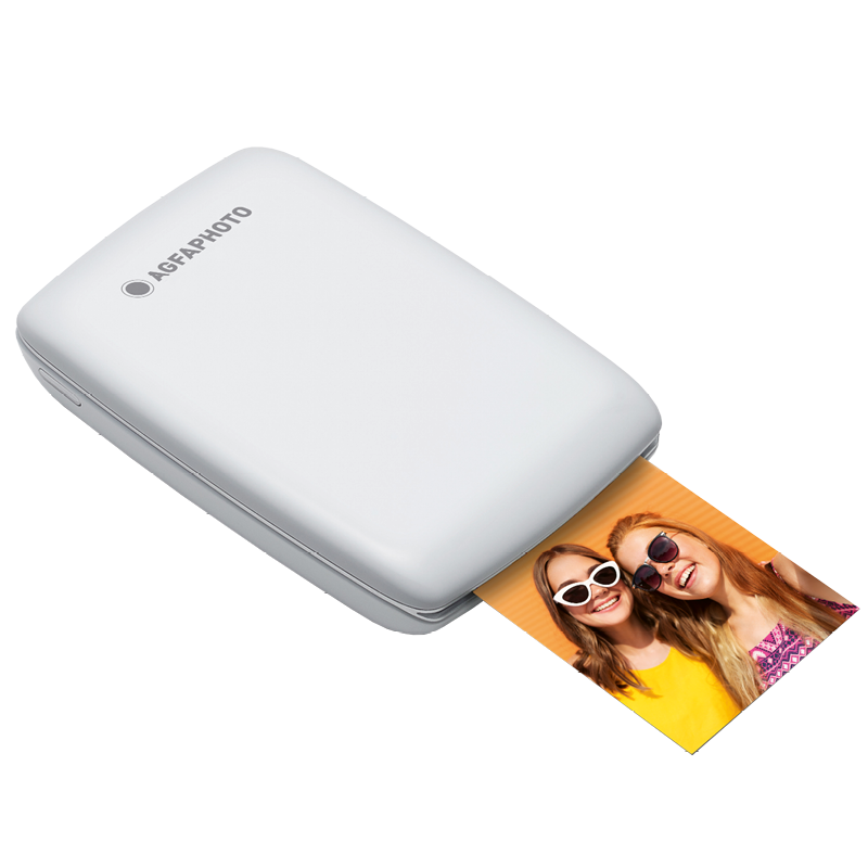 AGFA PHOTO Realipix Pocket P – Imprimante Photo Thermique Portable  (Impression Noir et Blanc sans Encre, Bluetooth, Batterie Lithium) Blanc